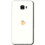 MRCİLETİSİM mrc175585 Cat Minimalism Kılıf HD Desen Baskılı Arka Kapak + Temperli Cam Samsung Galaxy C9 Pro ile uyumlu