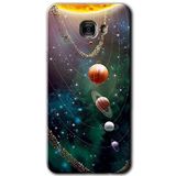 MRCİLETİSİM mrc175593 Cosmos Kılıf HD Desen Baskılı Arka Kapak + Temperli Cam Samsung Galaxy C9 Pro ile uyumlu