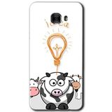 MRCİLETİSİM mrc175607 İdea Lamp Kılıf HD Desen Baskılı Arka Kapak + Temperli Cam Samsung Galaxy C9 Pro ile uyumlu