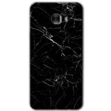 MRCİLETİSİM mrc175613 Siyah Mermer Kılıf HD Desen Baskılı Arka Kapak + Temperli Cam Samsung Galaxy C9 Pro ile uyumlu