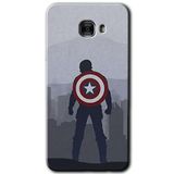 MRCİLETİSİM mrc175648 Captain Avenger Kılıf HD Desen Baskılı Arka Kapak + Temperli Cam Samsung Galaxy C9 Pro ile uyumlu