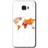 MRCİLETİSİM mrc175658 Dünya Haritası Kılıf HD Desen Baskılı Arka Kapak + Temperli Cam Samsung Galaxy C9 Pro ile uyumlu