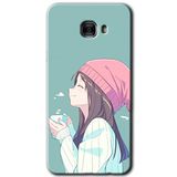 MRCİLETİSİM mrc175663 Happy Girl Kılıf HD Desen Baskılı Arka Kapak + Temperli Cam Samsung Galaxy C9 Pro ile uyumlu