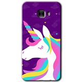 MRCİLETİSİM mrc175683 Unicorn Sleep Kılıf HD Desen Baskılı Arka Kapak + Temperli Cam Samsung Galaxy C9 Pro ile uyumlu
