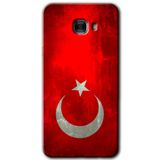 MRCİLETİSİM mrc175802 Albayrak Kılıf HD Desen Baskılı Arka Kapak + Temperli Cam Samsung Galaxy C9 Pro ile uyumlu