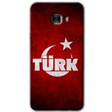 MRCİLETİSİM mrc175814 Ayyıldız Türk Kılıf HD Desen Baskılı Arka Kapak + Temperli Cam Samsung Galaxy C9 Pro ile uyumlu