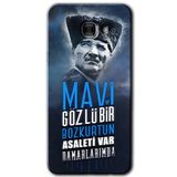 MRCİLETİSİM mrc175824 Bozkurt Atatürk Kılıf HD Desen Baskılı Arka Kapak + Temperli Cam Samsung Galaxy C9 Pro ile uyumlu