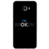 MRCİLETİSİM mrc175833 Im Broken Kılıf HD Desen Baskılı Arka Kapak + Temperli Cam Samsung Galaxy C9 Pro ile uyumlu