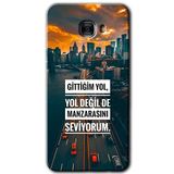 MRCİLETİSİM mrc175840 Manzara Seviyorum Kılıf HD Desen Baskılı Arka Kapak + Temperli Cam Samsung Galaxy C9 Pro ile uyumlu