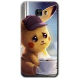MRCİLETİSİM mrc175855 Üzgün Pikaçu Kılıf HD Desen Baskılı Arka Kapak + Temperli Cam Samsung Galaxy C9 Pro ile uyumlu