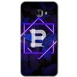 MRCİLETİSİM mrc175856 Dark Neon Yaprak B Harfi Kılıf HD Desen Baskılı Arka Kapak + Temperli Cam Samsung Galaxy C9 Pro ile uyumlu