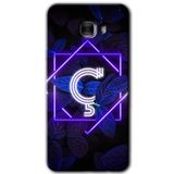 MRCİLETİSİM mrc175859 Dark Neon Yaprak Ç Harfi Kılıf HD Desen Baskılı Arka Kapak + Temperli Cam Samsung Galaxy C9 Pro ile uyumlu