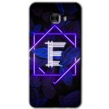 MRCİLETİSİM mrc175861 Dark Neon Yaprak E Harfi Kılıf HD Desen Baskılı Arka Kapak + Temperli Cam Samsung Galaxy C9 Pro ile uyumlu