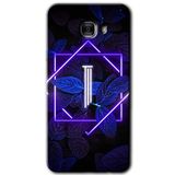 MRCİLETİSİM mrc175867 Dark Neon Yaprak I Harfi Kılıf HD Desen Baskılı Arka Kapak + Temperli Cam Samsung Galaxy C9 Pro ile uyumlu