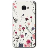 MRCİLETİSİM mrc175876 Mat Çiçek Kılıf HD Desen Baskılı Arka Kapak + Temperli Cam Samsung Galaxy C9 Pro ile uyumlu