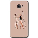 MRCİLETİSİM mrc175879 Çizim Silüet Kılıf HD Desen Baskılı Arka Kapak + Temperli Cam Samsung Galaxy C9 Pro ile uyumlu