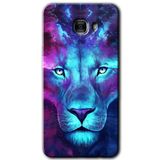 MRCİLETİSİM mrc175921 Neon Lion Kılıf HD Desen Baskılı Arka Kapak + Temperli Cam Samsung Galaxy C9 Pro ile uyumlu