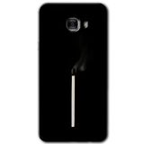 MRCİLETİSİM mrc175932 Sönmüş Kibrit Kılıf HD Desen Baskılı Arka Kapak + Temperli Cam Samsung Galaxy C9 Pro ile uyumlu