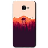 MRCİLETİSİM mrc175936 Gözlem Kulesi Kılıf HD Desen Baskılı Arka Kapak + Temperli Cam Samsung Galaxy C9 Pro ile uyumlu