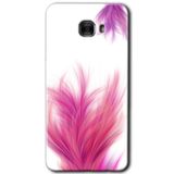 MRCİLETİSİM mrc175939 Pembe Tüy Kılıf HD Desen Baskılı Arka Kapak + Temperli Cam Samsung Galaxy C9 Pro ile uyumlu