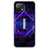 MRCİLETİSİM (mrc17691) Dark Neon Yaprak İ Harfi Kılıf Baskılı Kapak Tam Kaplayan Mat Seramik Xiaomi Mi 11 Lite ile uyumlu