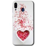 MRCİLETİSİM mrc177031 Kalpli Şekerleme Kılıf HD Desen Baskılı Arka Kapak + Temperli Cam Samsung Galaxy M10s ile uyumlu