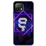 MRCİLETİSİM (mrc17715) Dark Neon Yaprak Ş Harfi Kılıf Baskılı Kapak Tam Kaplayan Mat Seramik Xiaomi Mi 11 Lite ile uyumlu
