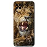 MRCİLETİSİM mrc177749 Lion King Kılıf HD Desen Baskılı Arka Kapak + Temperli Cam Samsung Galaxy M12 ile uyumlu