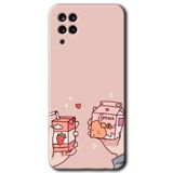 MRCİLETİSİM mrc178041 Meyveli Süt Kılıf HD Desen Baskılı Arka Kapak + Temperli Cam Samsung Galaxy M12 ile uyumlu