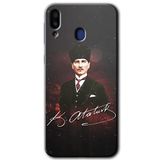 MRCİLETİSİM mrc178588 Kemal Atatürk Kılıf HD Desen Baskılı Arka Kapak + Temperli Cam Samsung Galaxy M20 ile uyumlu