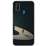 MRCİLETİSİM mrc178749 Space Planet Kılıf HD Desen Baskılı Arka Kapak + Temperli Cam Samsung Galaxy M21 ile uyumlu