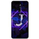 MRCİLETİSİM (mrc18243) Dark Neon Yaprak J Harfi Kılıf Baskılı Kapak Tam Kaplayan Mat Seramik Xiaomi Mi 9T ile uyumlu
