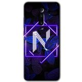 MRCİLETİSİM (mrc18247) Dark Neon Yaprak N Harfi Kılıf Baskılı Kapak Tam Kaplayan Mat Seramik Xiaomi Mi 9T ile uyumlu
