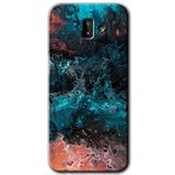 MRCİLETİSİM mrc183191 Liquid Colorfull Kılıf HD Desen Baskılı Arka Kapak Samsung Galaxy J6 Plus ile uyumlu