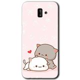 MRCİLETİSİM mrc183199 Kedi Aşkı Kılıf HD Desen Baskılı Arka Kapak Samsung Galaxy J6 Plus ile uyumlu