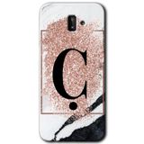 MRCİLETİSİM mrc183401 Pembe Mermer Desenli Ç Harfi Kılıf HD Desen Baskılı Arka Kapak Samsung Galaxy J6 Plus ile uyumlu