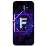 MRCİLETİSİM mrc183562 Dark Neon Yaprak F Harfi Kılıf HD Desen Baskılı Arka Kapak Samsung Galaxy J6 Plus ile uyumlu
