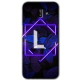 MRCİLETİSİM mrc183570 Dark Neon Yaprak L Harfi Kılıf HD Desen Baskılı Arka Kapak Samsung Galaxy J6 Plus ile uyumlu