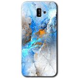 MRCİLETİSİM mrc183786 Mavi Buzul Kılıf HD Desen Baskılı Arka Kapak + Temperli Cam Samsung Galaxy J6 Plus ile uyumlu