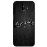 MRCİLETİSİM mrc184084 İmza Atatürk Kılıf HD Desen Baskılı Arka Kapak + Temperli Cam Samsung Galaxy J6 Plus ile uyumlu