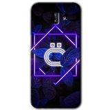 MRCİLETİSİM mrc184124 Dark Neon Yaprak Ö Harfi Kılıf HD Desen Baskılı Arka Kapak + Temperli Cam Samsung Galaxy J6 Plus ile uyumlu