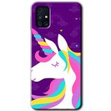 MRCİLETİSİM mrc18443 Unicorn Sleep Kılıf Baskılı Kapak 5D Tam Kaplayan Cam Samsung Galaxy M31s ile uyumlu