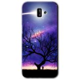 MRCİLETİSİM mrc187669 Uzay Silüet Kılıf HD Desen Baskılı Arka Kapak + Temperli Cam Samsung Galaxy J8 ile uyumlu