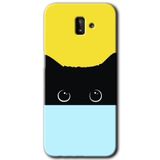 MRCİLETİSİM mrc187767 KaraKedi Kılıf HD Desen Baskılı Arka Kapak + Temperli Cam Samsung Galaxy J8 ile uyumlu