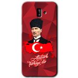 MRCİLETİSİM mrc187912 Atatürkiye Kılıf HD Desen Baskılı Arka Kapak + Temperli Cam Samsung Galaxy J8 ile uyumlu