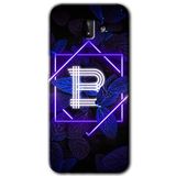 MRCİLETİSİM mrc187956 Dark Neon Yaprak B Harfi Kılıf HD Desen Baskılı Arka Kapak + Temperli Cam Samsung Galaxy J8 ile uyumlu