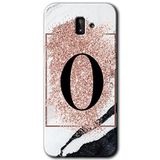 MRCİLETİSİM mrc188365 Pembe Mermer Desenli O Harfi Kılıf HD Desen Baskılı Arka Kapak Samsung Galaxy J8 ile uyumlu