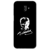 MRCİLETİSİM mrc188460 Atatürk Silüet İmza Kılıf HD Desen Baskılı Arka Kapak Samsung Galaxy J8 ile uyumlu