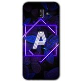 MRCİLETİSİM mrc188507 Dark Neon Yaprak A Harfi Kılıf HD Desen Baskılı Arka Kapak Samsung Galaxy J8 ile uyumlu