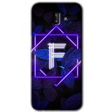 MRCİLETİSİM mrc188512 Dark Neon Yaprak F Harfi Kılıf HD Desen Baskılı Arka Kapak Samsung Galaxy J8 ile uyumlu